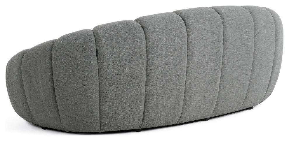 Divani Casa Yolonda Modern Curved Light Grey Fabric Loveseat