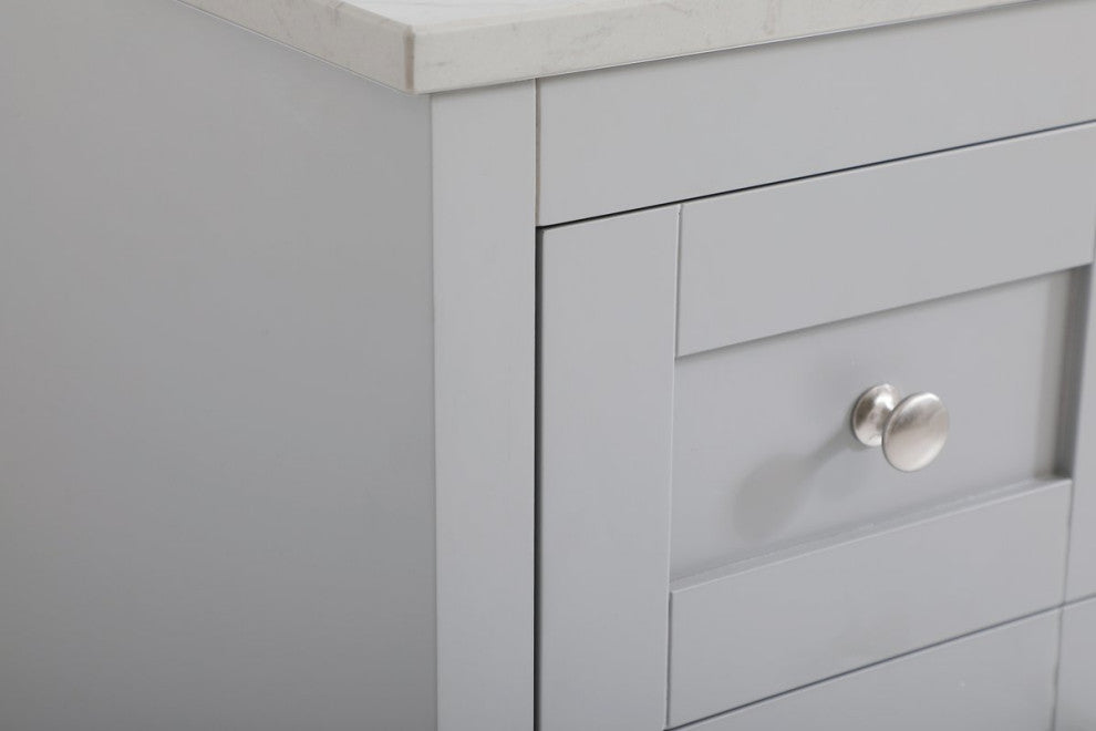 Mia 48" Single Bathroom Vanity, Gray With Backsplash