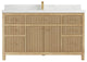 Sonoma 60 Single Bathroom Vanity in Light Natural Teak with 2" Calacatta Laza