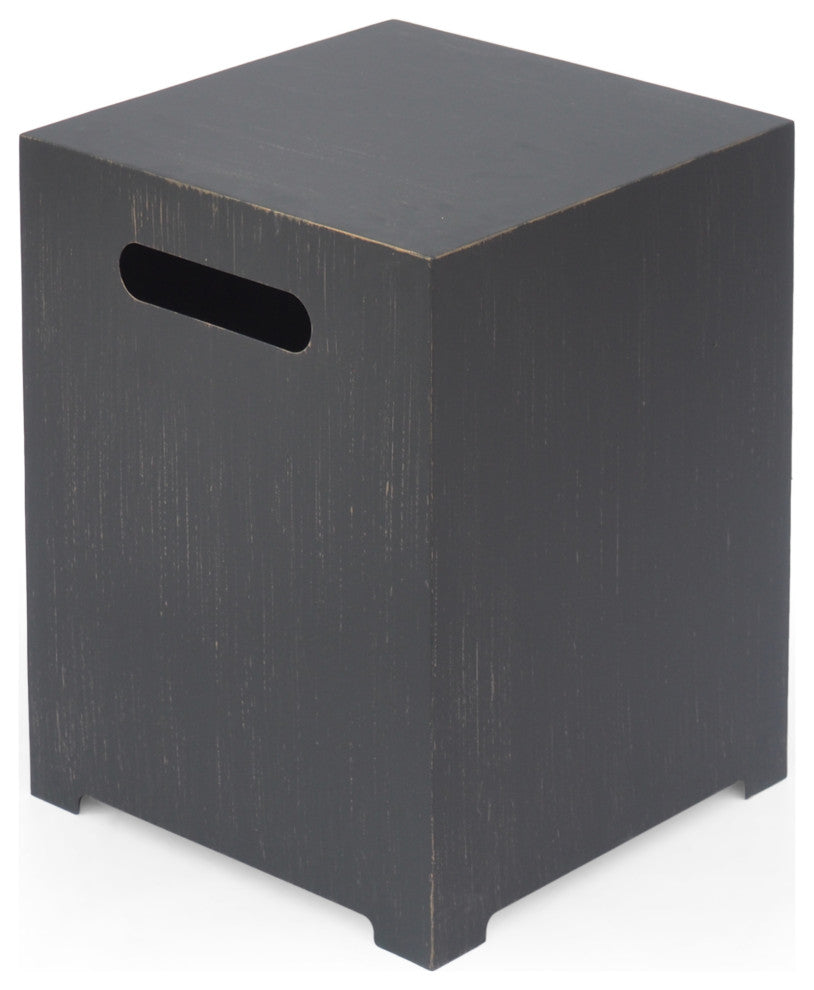 Jasmine Outdoor Metal Tank Holder Side Table, Brushed Brown