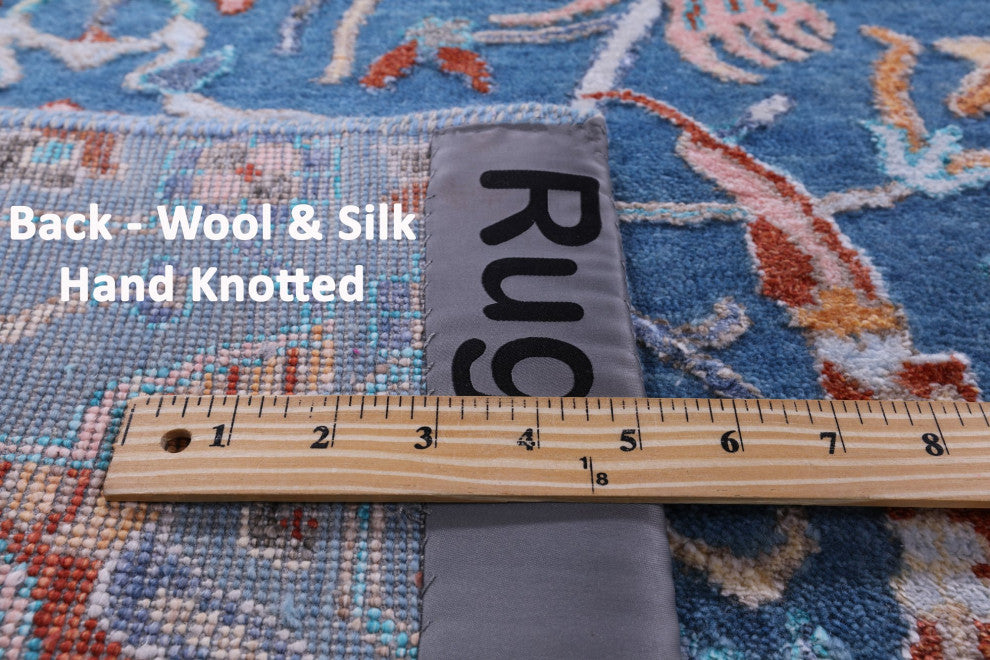 Persian Hand Knotted Wool and Silk Rug 9' 0" X 11' 10" Q11802