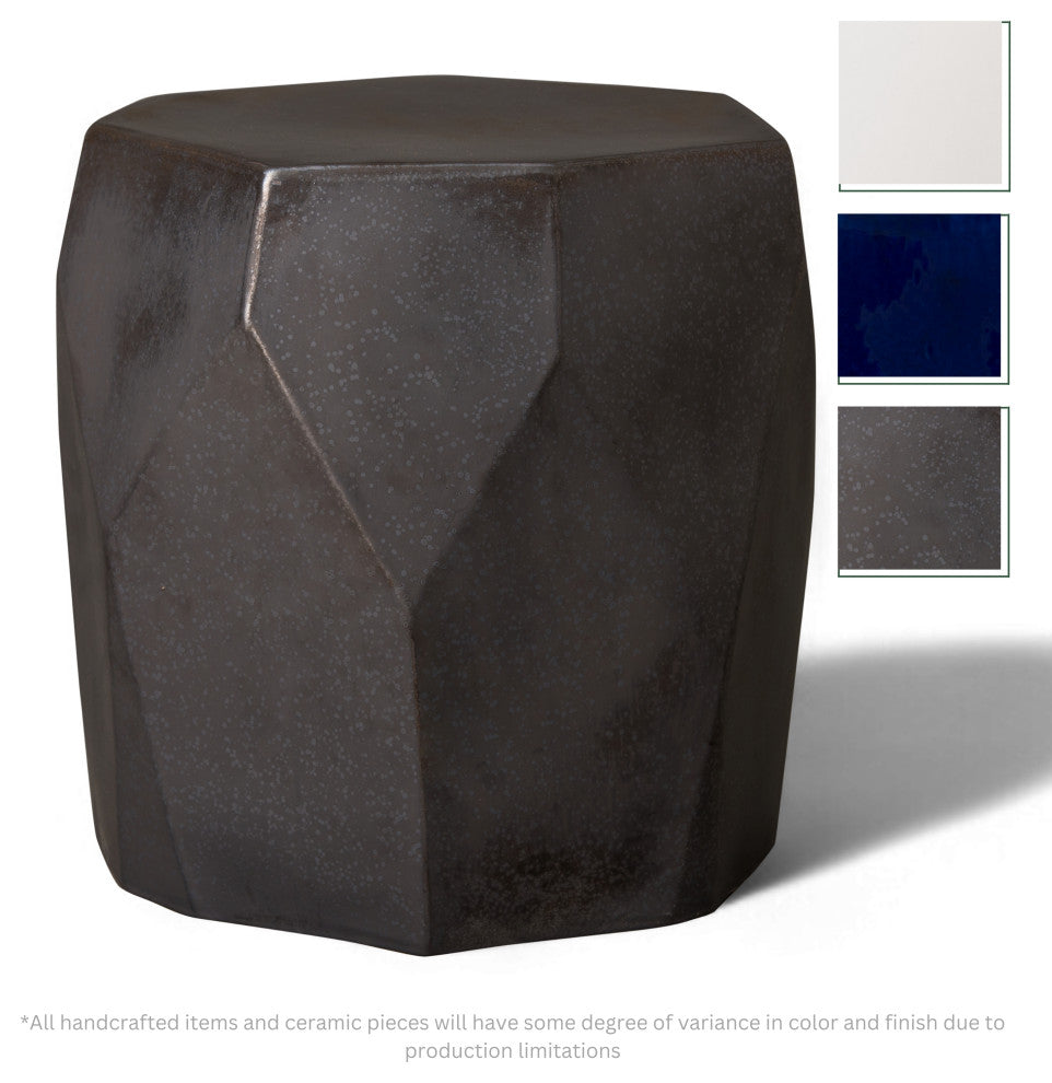 Facet Stool, Gunmetal 17x17x18