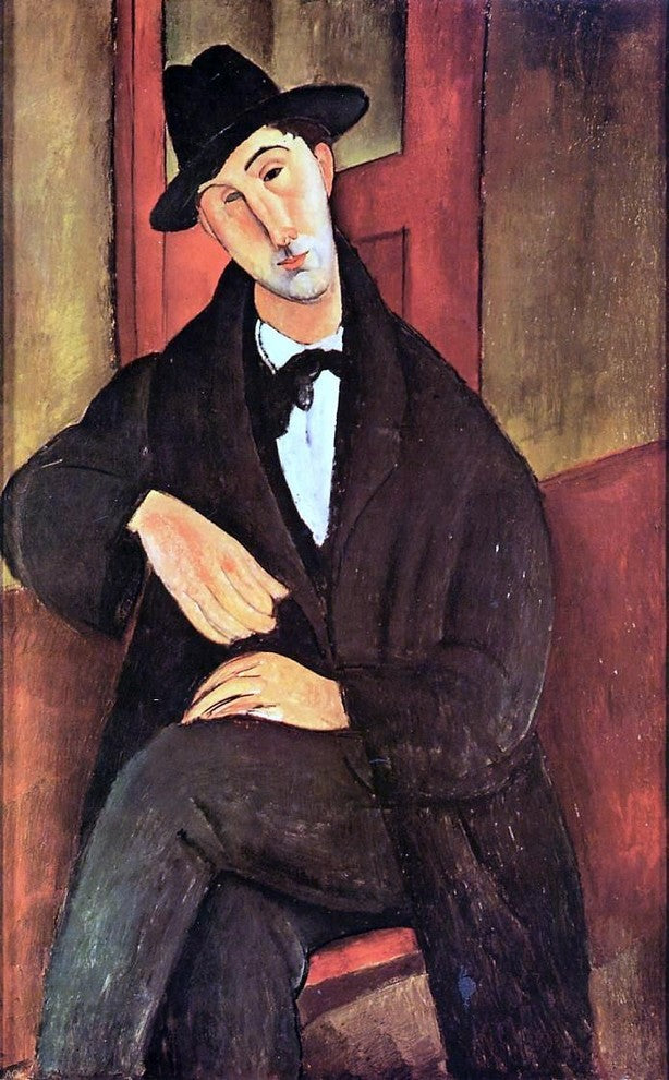 Amedeo Modigliani Portrait of Mario Varvogli, 18"x27" Wall Decal