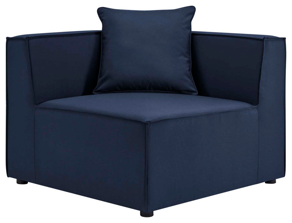 Lounge Sectional Sofa Set, Fabric, Blue Navy, Modern, Outdoor Patio Cafe Bistro