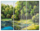 "Summer Day Lake in Forest" Glossy Metal Wall Art, 3 Panels, 36"x28"