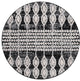 Unique Loom Cherokee Asheville Area Rug, Charcoal, 4' 0 X 4' 0 Round