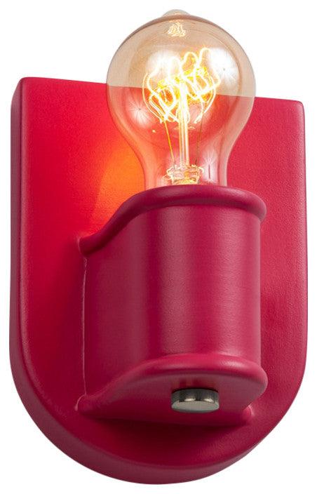 Nouveau Wall Sconce, Cerise, Brushed Nickel