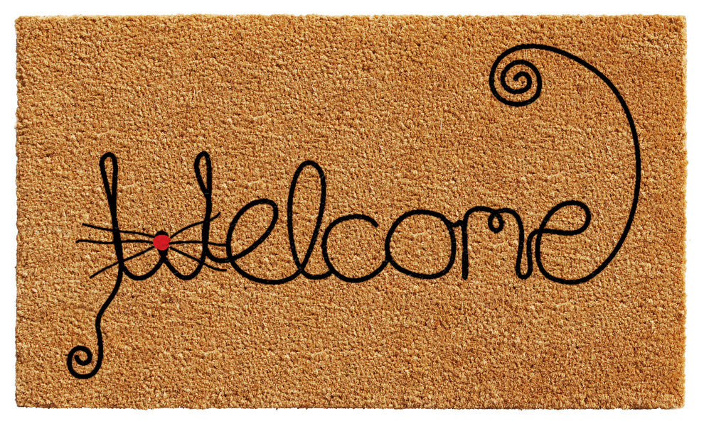 Kitty Curlicue Doormat, 17"x29"
