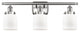 Small Bell 3-Light Bath Vanity-Light, Brushed Satin Nickel, Matte White