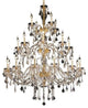 Elegant Alexandria Foyer Hall Light, Gold Finish With Royal Cut Crystal