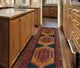 Fine Vintage Distressed Pegah Charcoal/Red Runner, 3'4x10'10