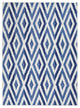 6' X 9' Blue And Ivory Geometric Dhurrie Area Rug
