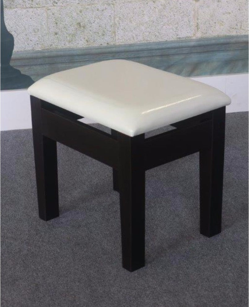 Comforting Dressing Stool, White & Black