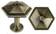 Urbanest Set of 2 Esagono Metal Drapery Medallion Holdback, Antique Brass
