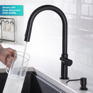 Oletto Pull-Down 1-Hole Kitchen Faucet, Matte Black, Model Kpf-2820mb