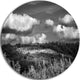 Green Hills Under Cloudy Sky, Disc Metal Wall Art Landscape, 23"