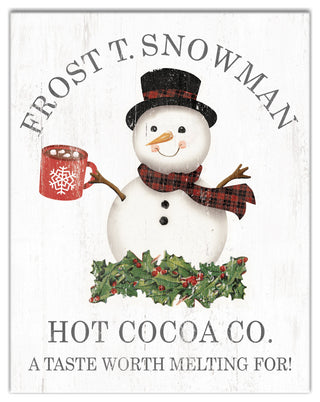 Frost T Hot Cocoa 11x14 Canvas Wall Art