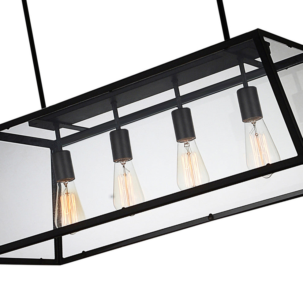 Alyson 4 Light Down Chandelier With Black Finish
