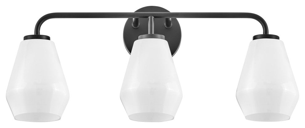 Lark Gio 24" Three-Light Bath Vanity Fixture, Black