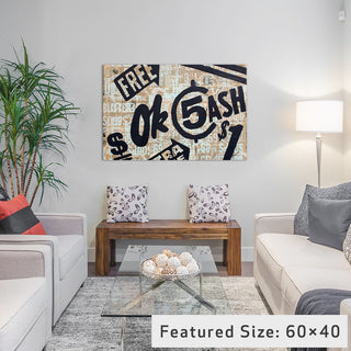 "Dollar Signs" by Kyle Mosher, 18x12x1.5