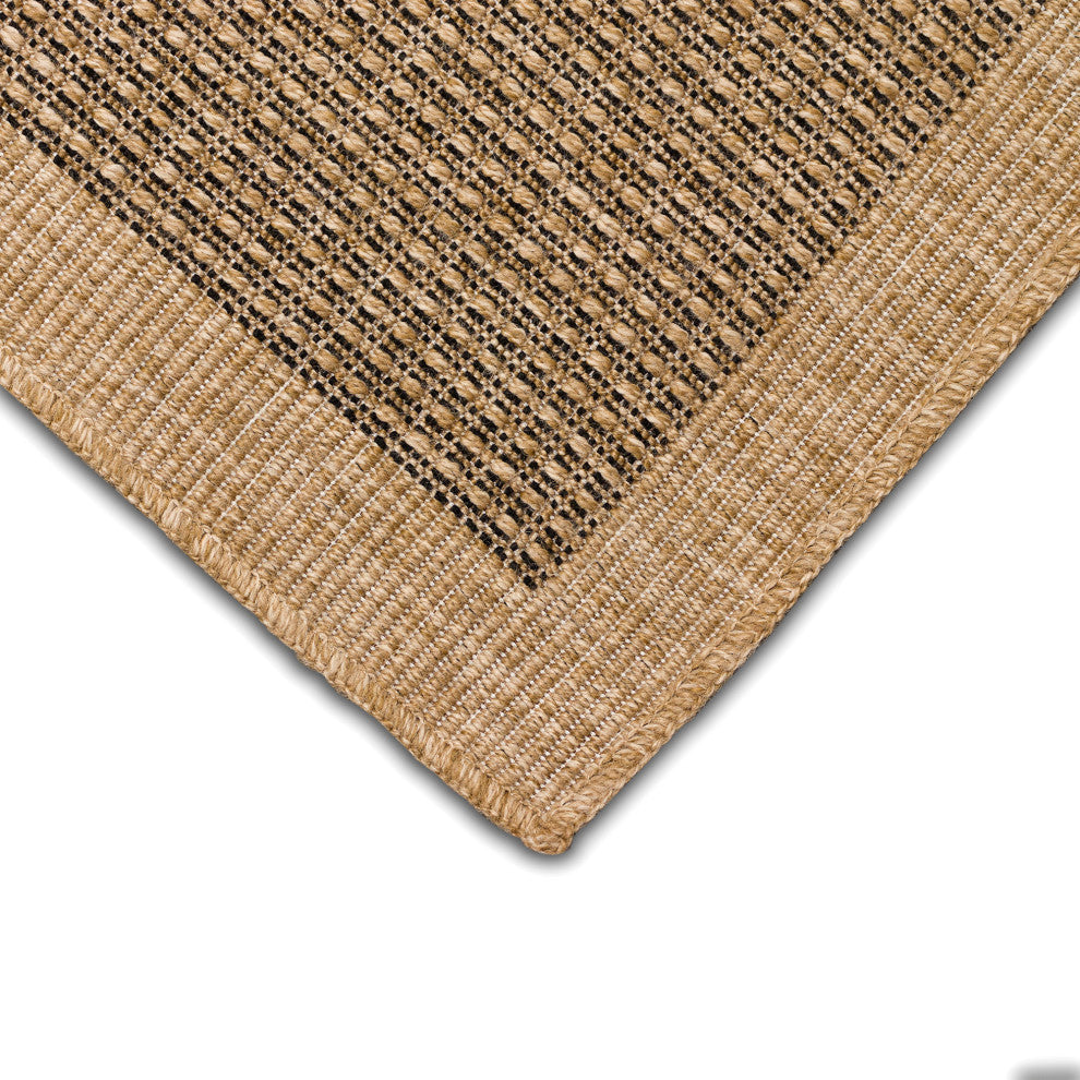 Sahara Texture Border Indoor/Outdoor Rug, Natural, 6'6"x9'3"