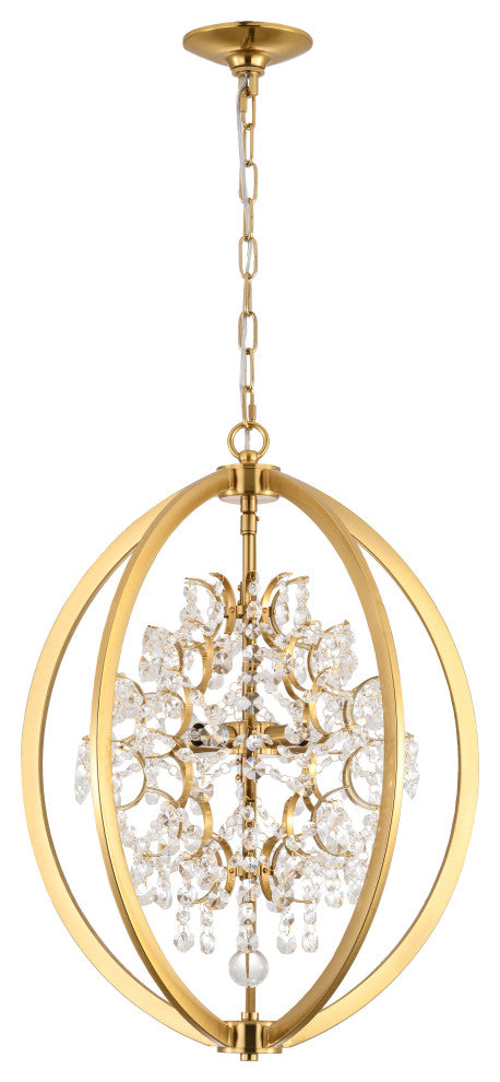 Bethel International LA10C18AB 4 Light Chandelier, Antique Brass