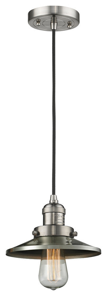 Railroad 1-Light LED Mini Pendant, Brushed Satin Nickel