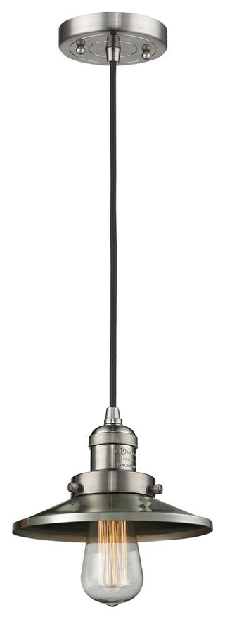 Railroad 1-Light LED Mini Pendant, Brushed Satin Nickel