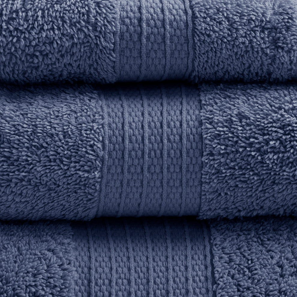 Madison Park Organic All-Natural 6-Piece Bathroom Towel Set, Blue
