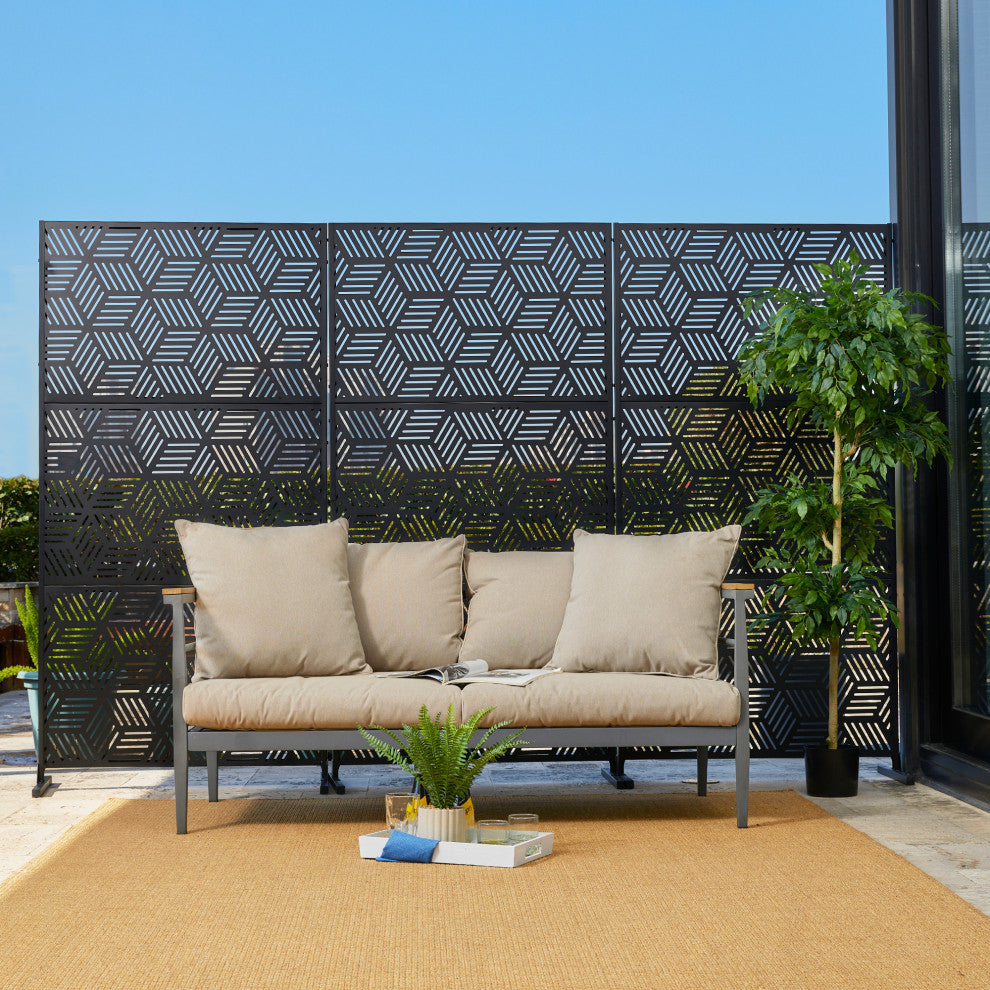 6ft Geometric Pattern Privacy Screen Fence