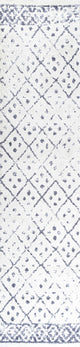 Juba Moroccan Geometric Diamond Ivory/Gray 2 ft. x 8 ft. Runner Rug