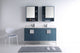 Modern Blue Bathroom Vanity Set, Chrome Hardware, Marbel Top