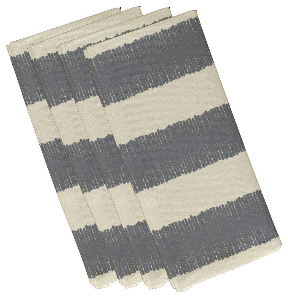 Twisted Stripe Stripe Print Napkin, Gray, Set of 4