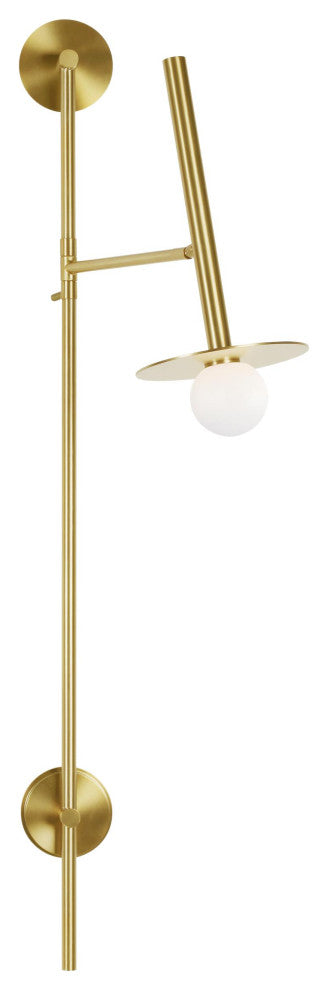 Kelly by Kelly Wearstler 1-Light Nodes Large Pivot Sconce, Burnished Brass