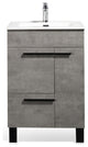 Freestanding Bath Vanity Set, Concrete Grey, Integrated Ceramic Sink, 24"