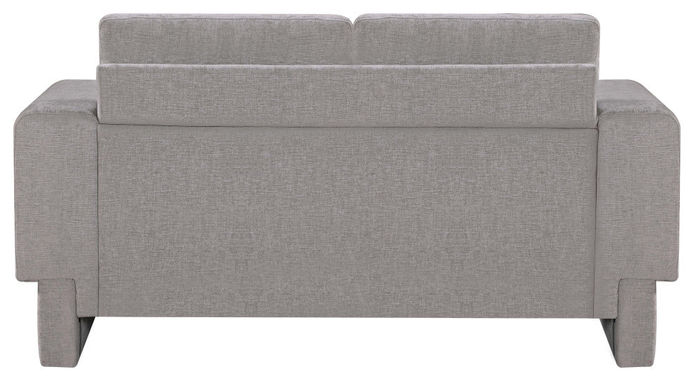 Madeline Chenille Fabric Upholstered Chair, Grey, Loveseat