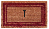 Burgundy Border 18"x30" Monogram Doormat, Letter I