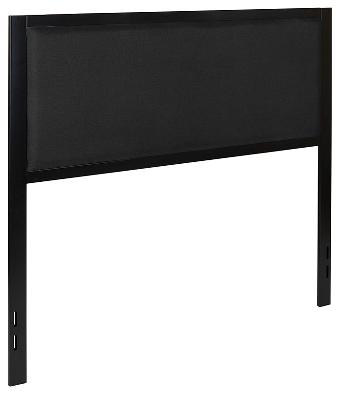 Melbourne Metal Upholstered Headboard - Modern Headboard, Black-Full