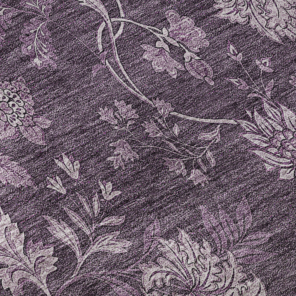 Premium Machine Washable Mayfield AMF680 Plum 3'' x 5'' Rug