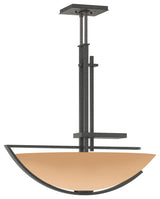 Ondrian Pendant, Natural Iron Finish, Sand Glass