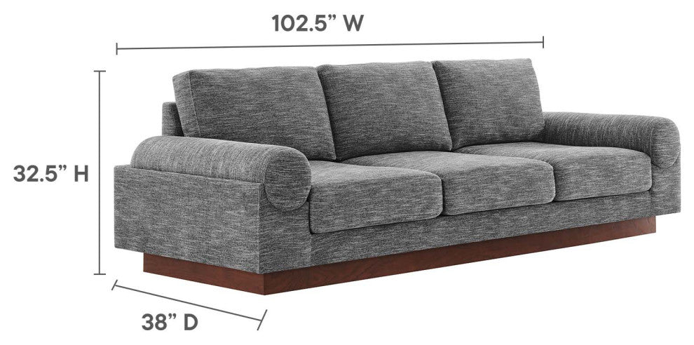 Oasis Upholstered Fabric Sofa - Gray