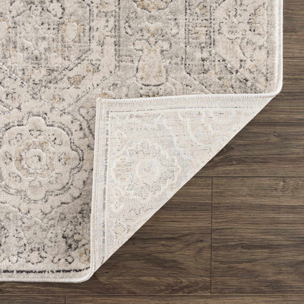 Hauteloom Parkerfield Blue Area Rug, Beige/Black/Gray, 6'7"x9'