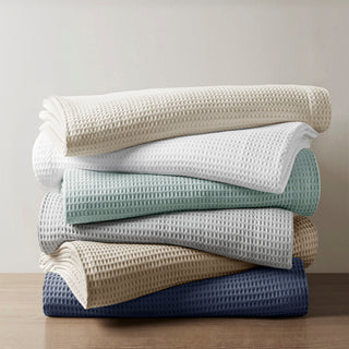 Beautyrest Cotton Waffle Weave Bedding Blanket, Khaki