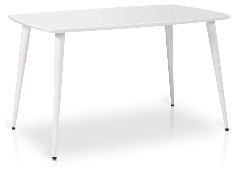 Essai Glass Top Dining Table, White