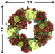Creative Displays 23" Fall Wreath With Hydrangea, Sedum and Pomegranates