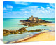 Saint Malo Fort National Beach, Seascape Canvas Art Print, 40"x30"