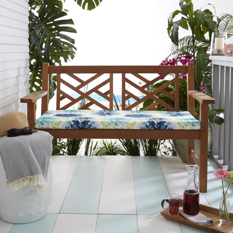Sorra Home Gardenia Seaglass Outdoor/Indoor Bench Cushion 43"x18"x2"