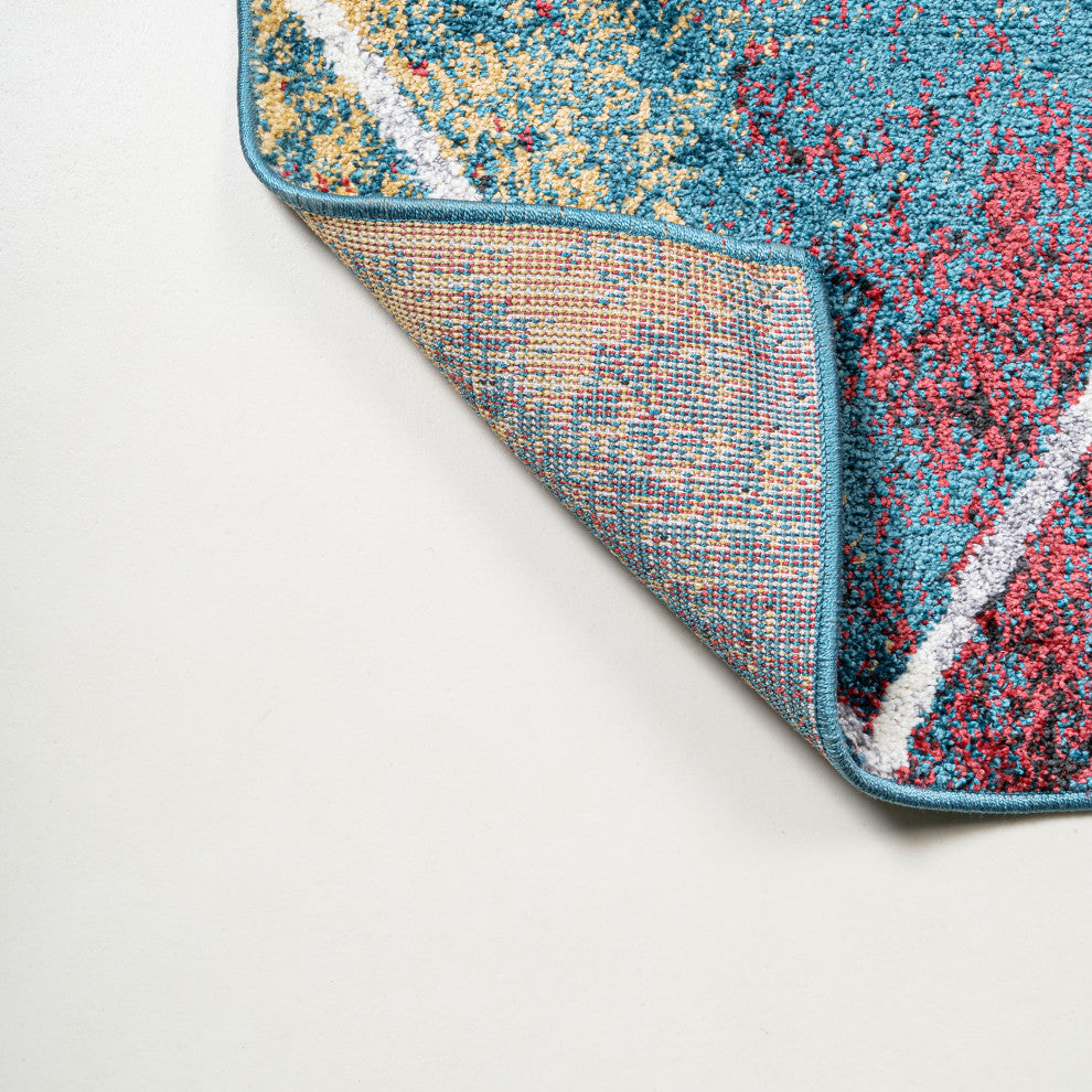 Cole Minimalist Diamond Trellis Multi/White 4'x6' Area Rug