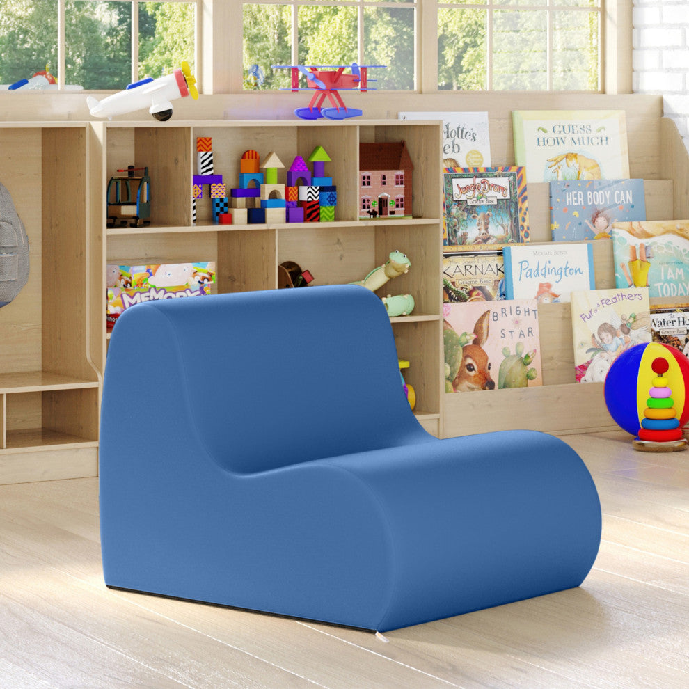 Midtown Foam Classroom Chair, Medium Size - Premium Vinyl - Royal Blue