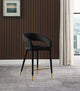 Destiny Counter Stool, Black, Velvet